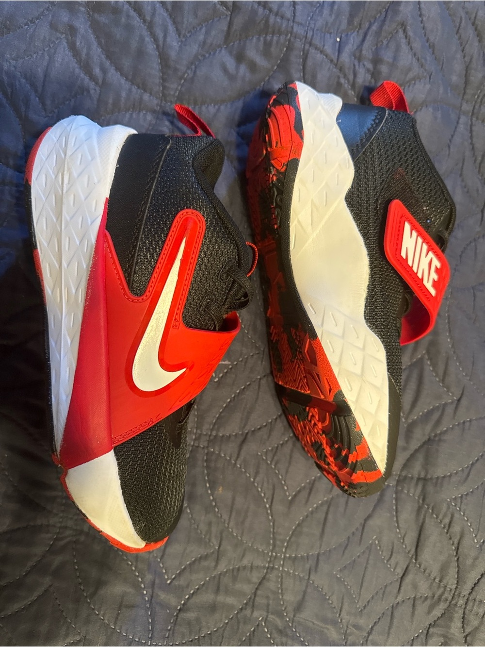 Nike Kids Black and Red Slip-On Athletic Sneakers